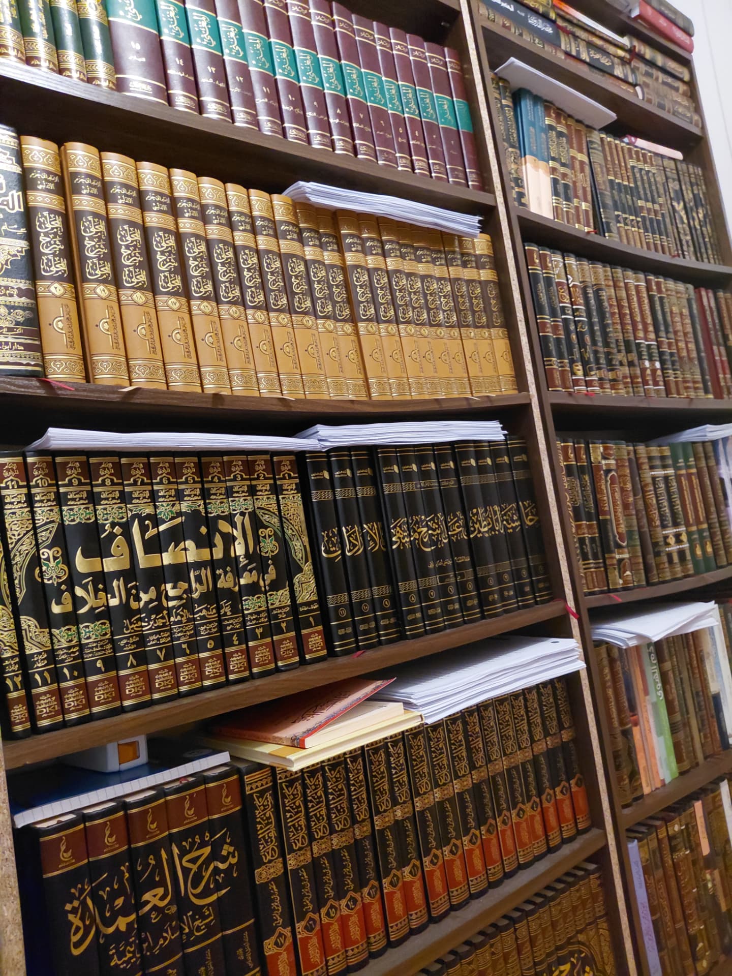 Shelves of classical Arabic books